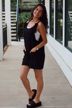 Black Knot Tie Romper